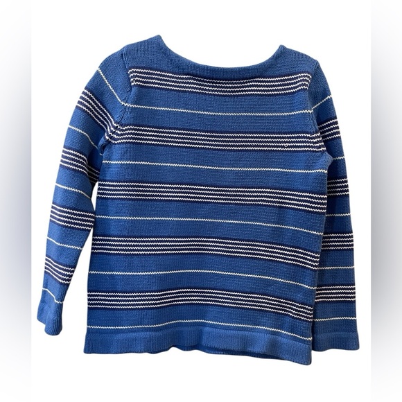 Lauren Ralph Lauren Women’s Sweater Blue White Stripe Pullover Size Petite Small - Picture 1 of 4
